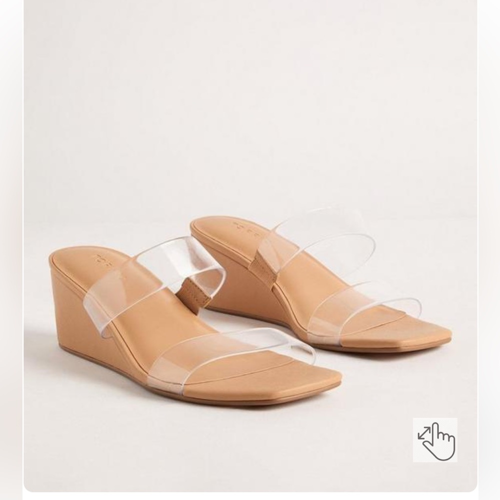 NWT TORRID THIN DOUBLE BAND WEDGE SANDAL WW - Picture 2 of 9